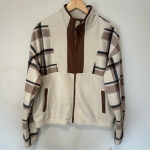 **NWT** Thread & Supply Plaid Fleece Zip-Up Jacket